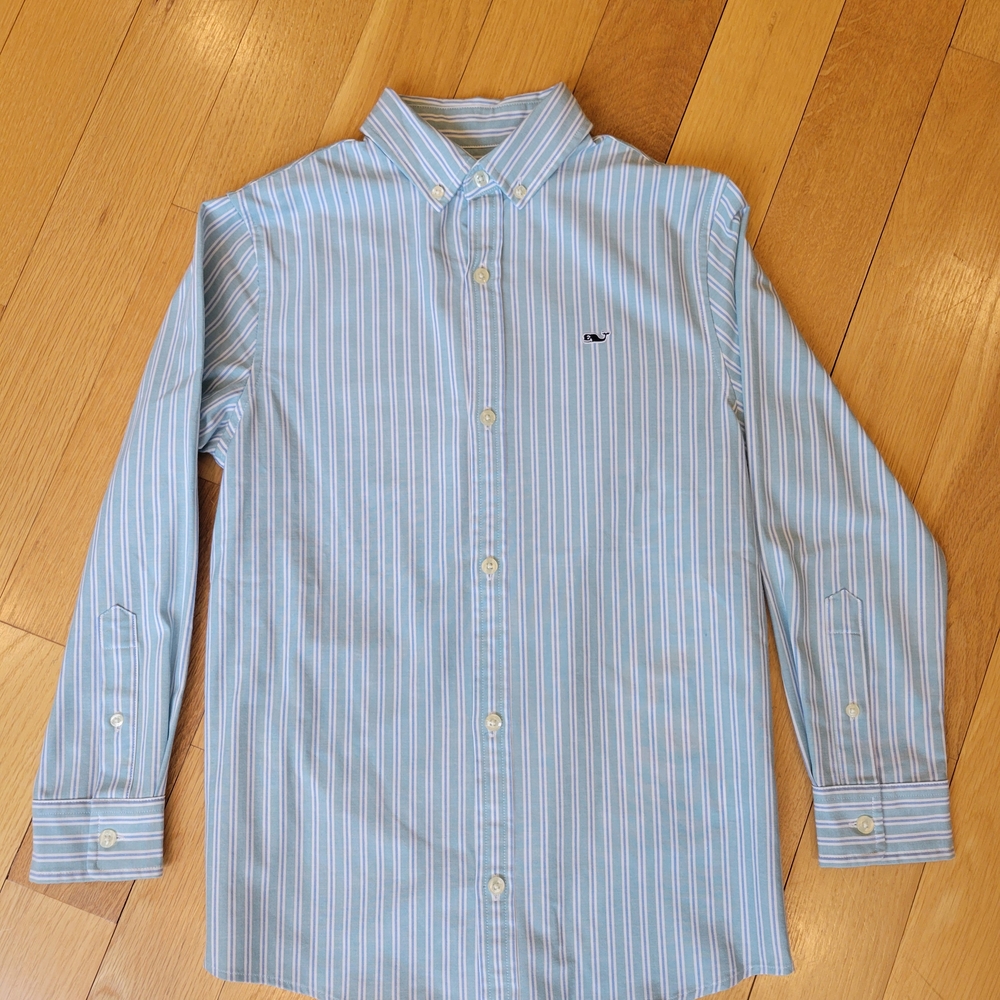 Vineyard Vines Blue and White Striped Button-Down Shirt